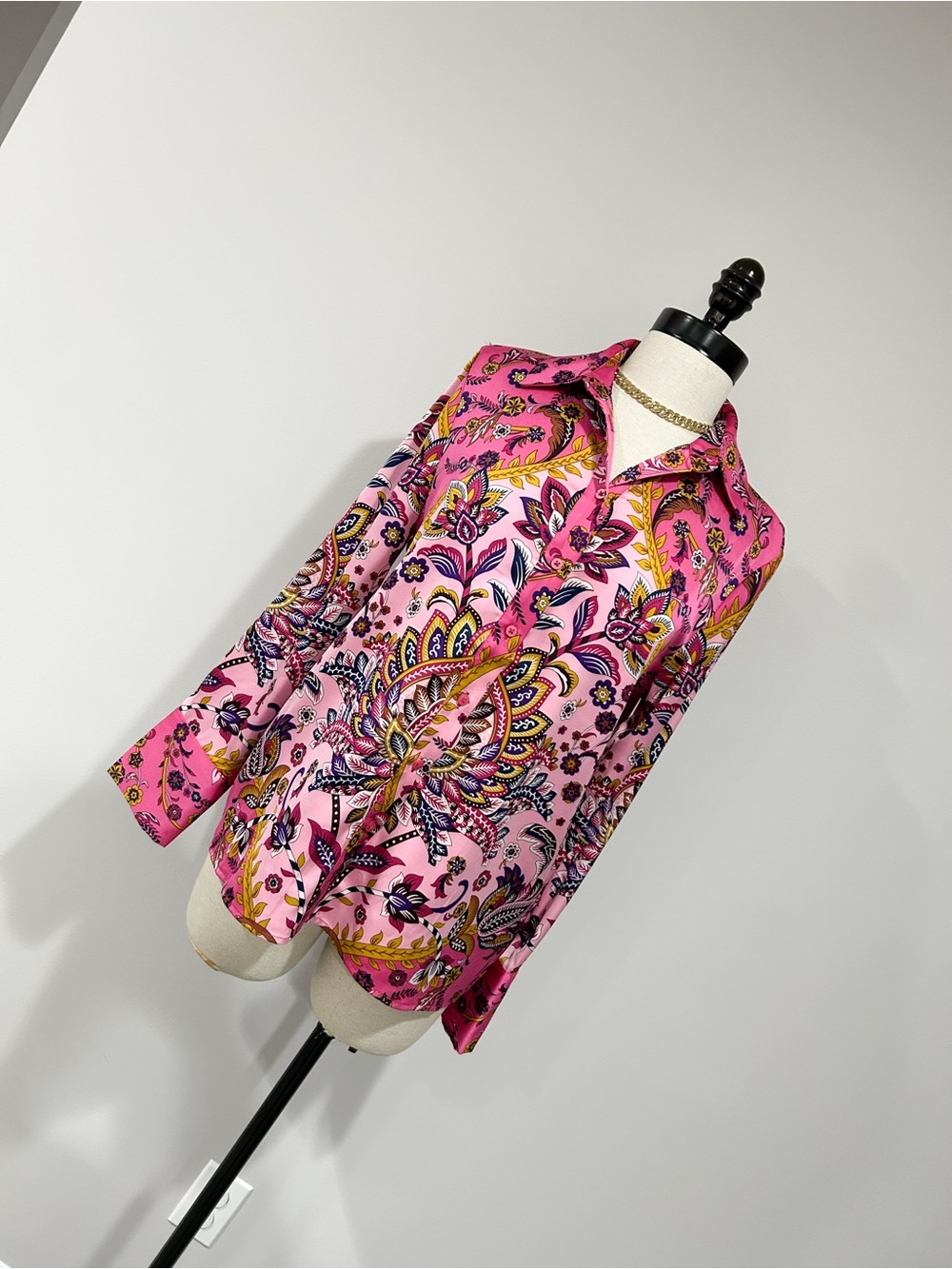 Rachel Zoe Pink Paisley-Print Button Down Shirt